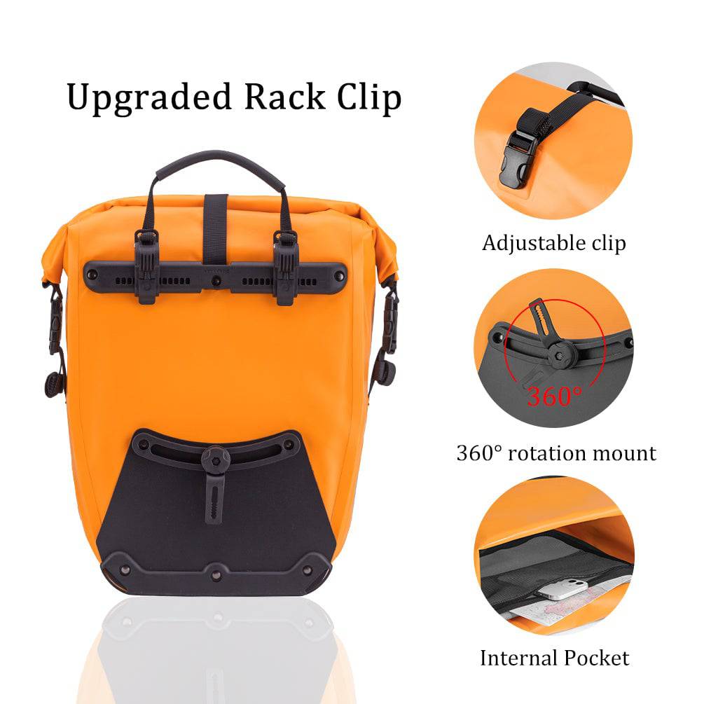 ROCKBROS Gepäckträgertasche 25L-32L 100 % wasserdicht mit Tragegriff