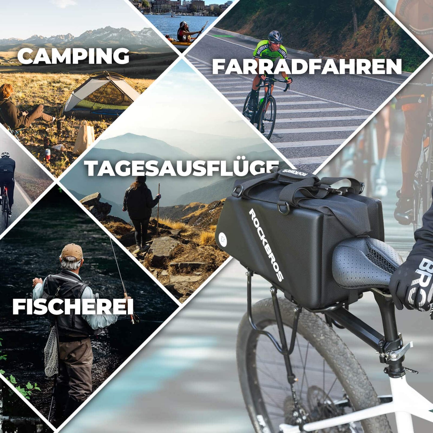 ROCKBROS Reflective Pannier Bag, Transport Bag 11.6 L with Shoulder Strap