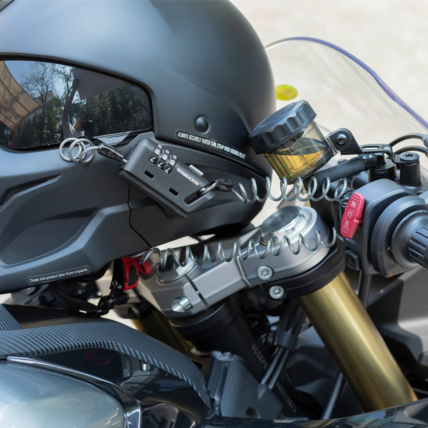 ROCKBROS Helmet Lock 150 cm Combination Lock 3-Digit Code