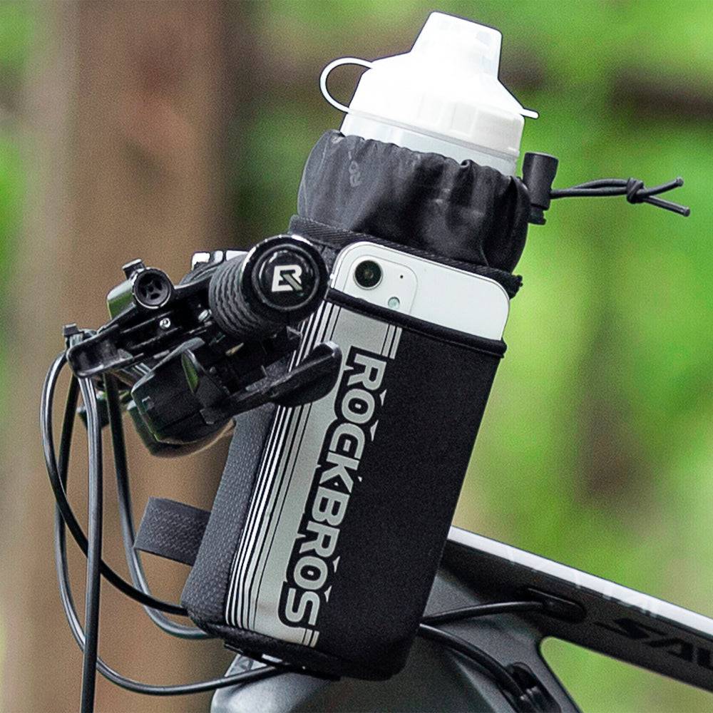 ROCKBROS Insulated Bicycle Handlebar Bag with Water Bottle Holder and Mobile Phone Pocket