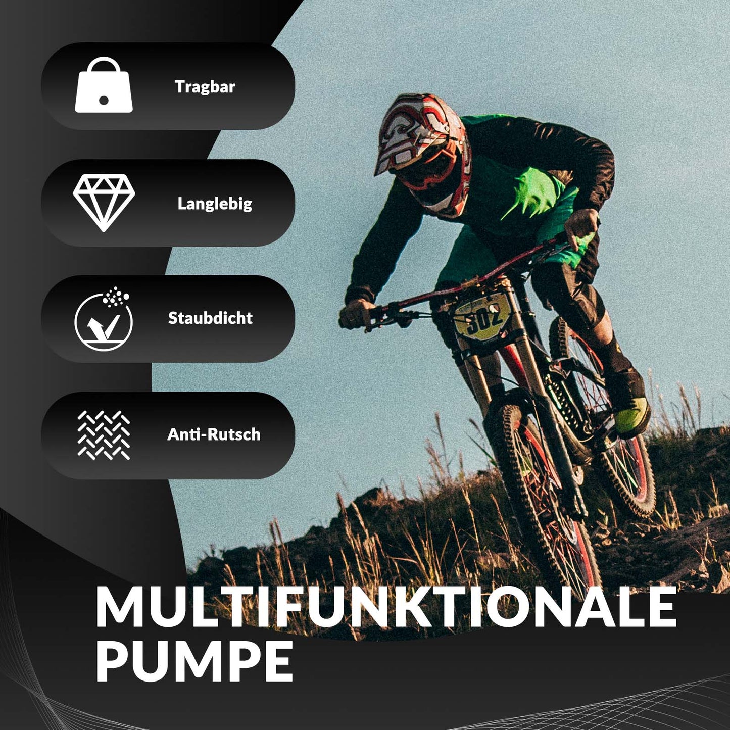 ROCKBROS Air Pump Hand Pump Schrader & Presta Valves Made of Aluminum