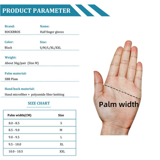 ROCKBROS Radsport Halbfingerhandschuhe Universal Trainingshandschuhe