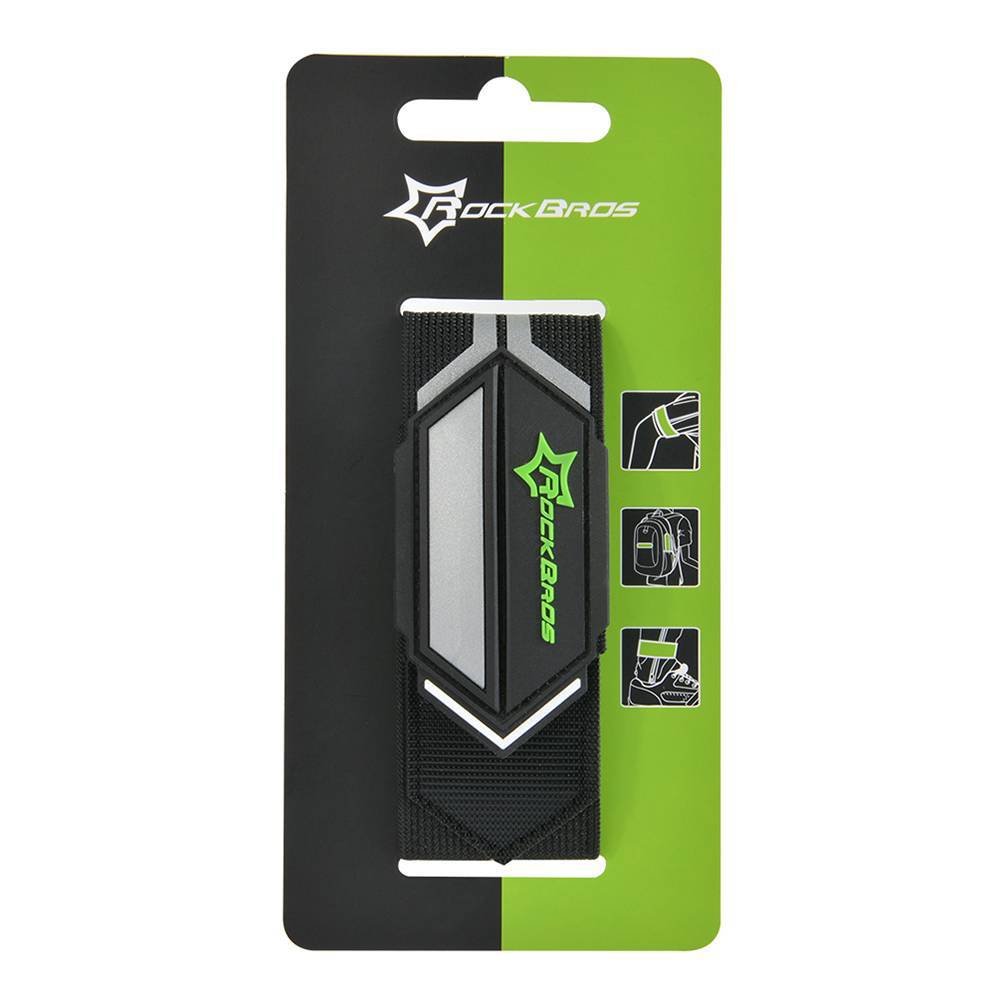 ROCKBROS Reflektorbänder Hosenband mit Klettverschluss 1 Paar Schwarz