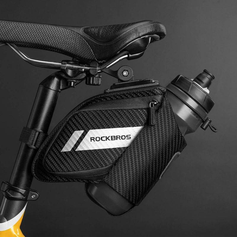 ROCKBROS Saddle Bag Bicycle Seat Bag with Bottle Holder Black 1L