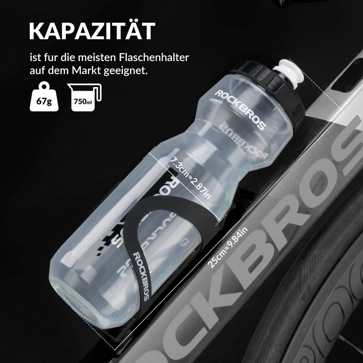 ROCKBROS Sport drykkjarflaska 750ml reiðhjólavatnsflaska BPA-frí