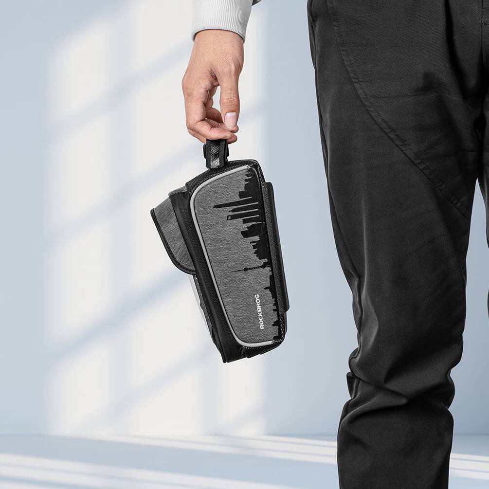 ROCKBROS waterproof top tube bag with touchscreen for mobile phones up to 6.5"