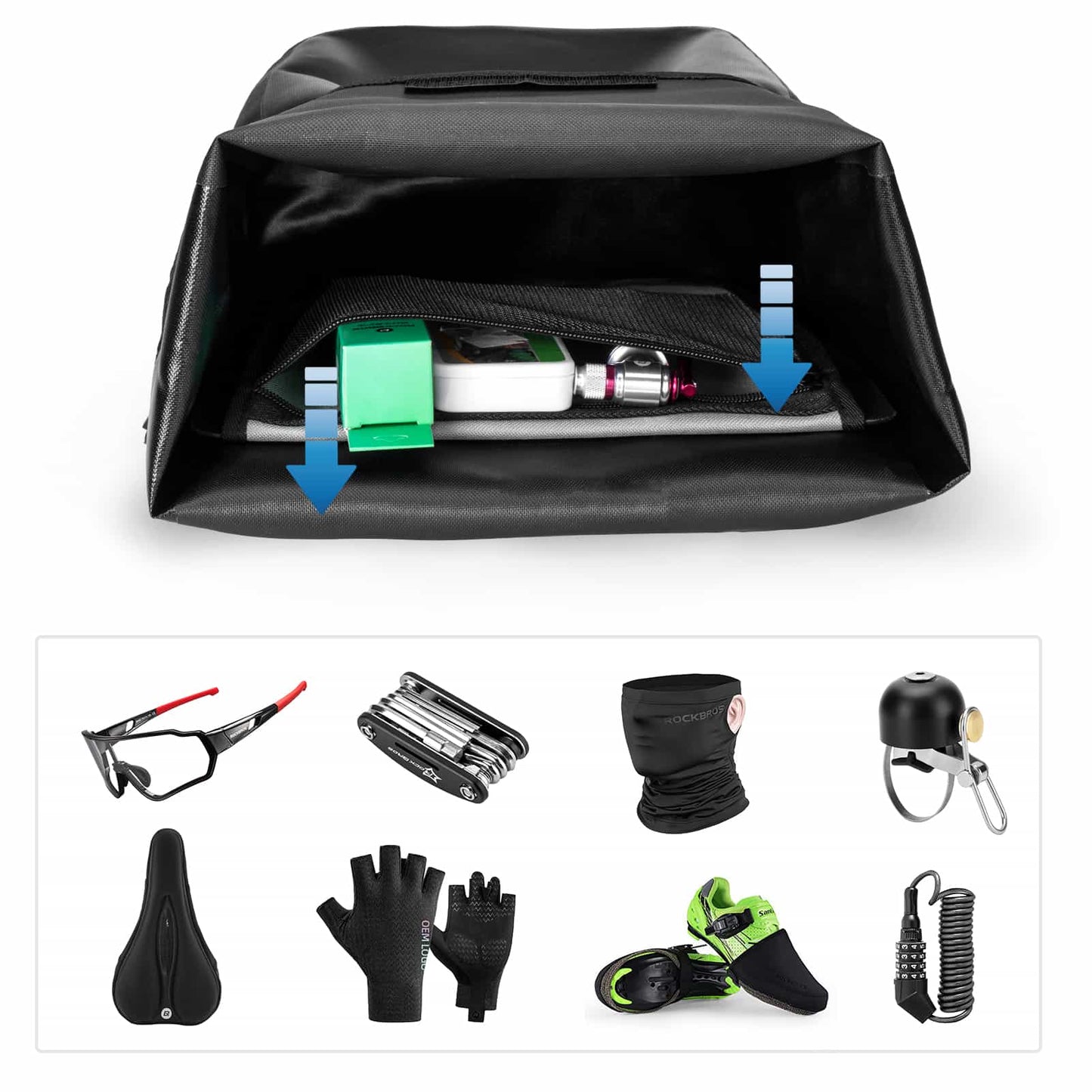 Vatnsheldur hjólabrettataska frá ROCKBROS, 12-16L