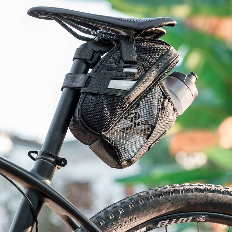 Vatnsheldur hnakktaska frá ROCKBROS með flöskuhaldara fyrir MTB hjól