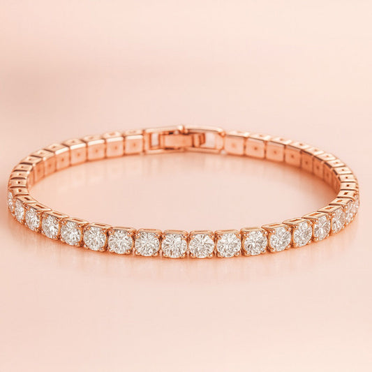 Bracelet made of 925 sterling silver, tennis bracelet with zirconia, 19 cm