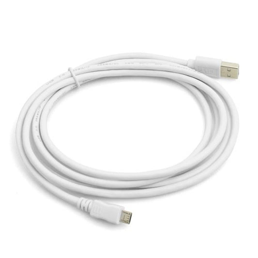 System-S 2 m Micro USB snúra gagnasnúra hleðslusnúra í hvítu