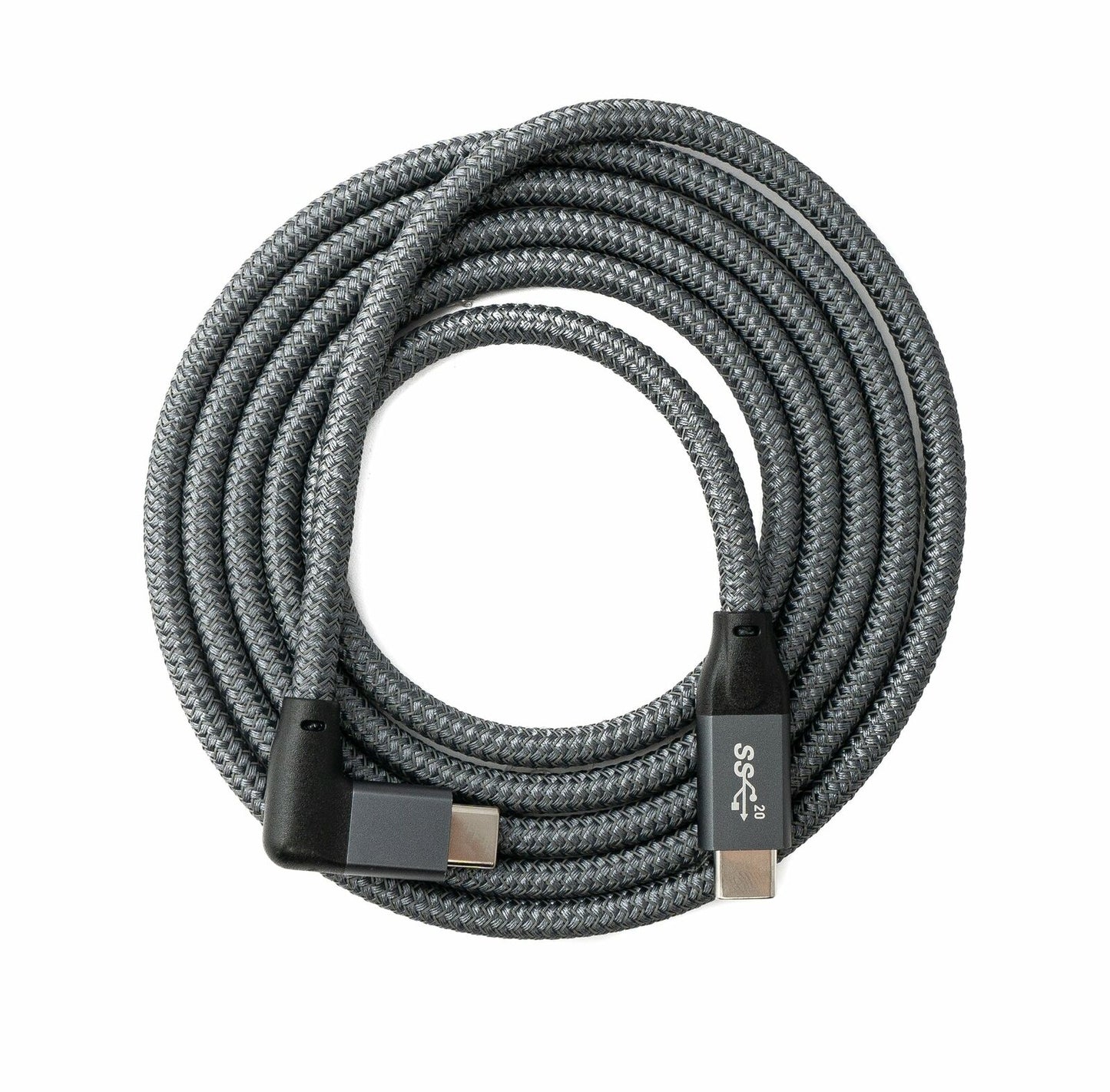 System-S USB 3.1 Gen 2 100W cable 100 cm Type C male to male angle braided