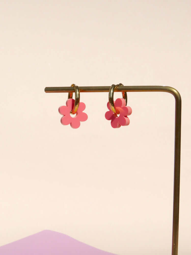 Salmon Flower Edelstahl Hoops