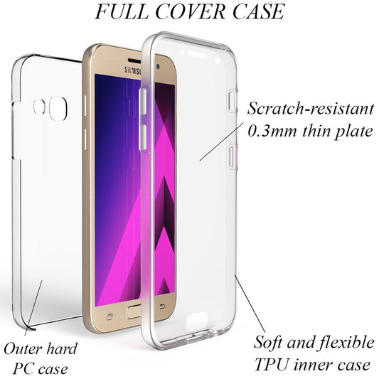 NALIA 360 Grad Handy Hülle für Samsung Galaxy A5 2017, Full Cover Case Bumper
