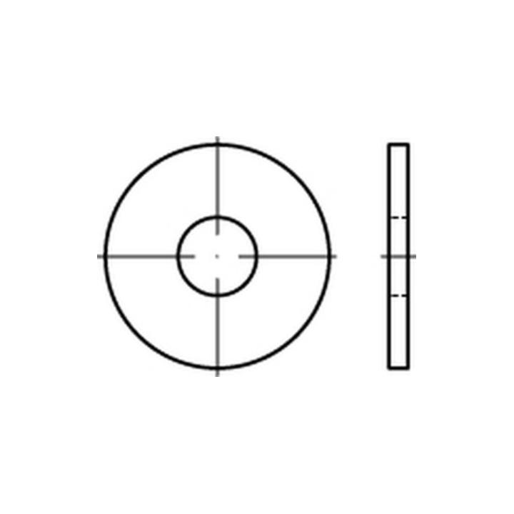 DIN-þvottavél af B-flokki, 9021 stáli, björt áferð, 3,2x9x0,8 mm