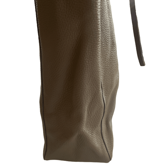 Leder Shopper mit Innentasche Schlammfarben