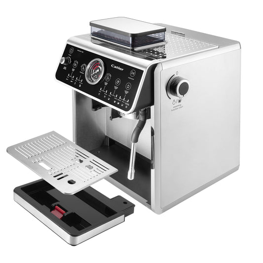 Catler ES 910 Lever Espresso Coffee Machine with Integrated Grinder – Silver