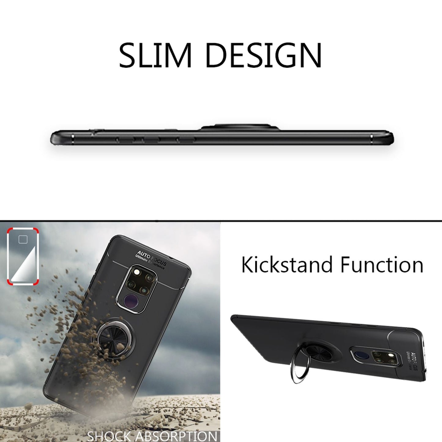 NALIA Ring Hülle für Huawei Mate20 X, Silikon Case Cover Etui für KFZ Halterung