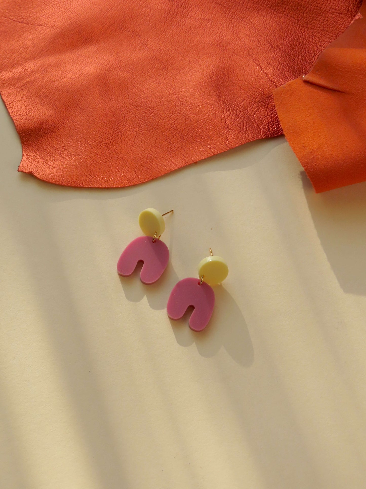 Light Yellow Cranberry Squishy Arch Earrings