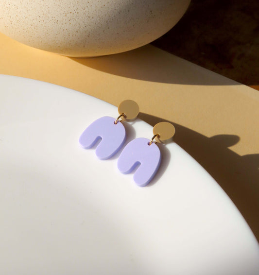 Sand Flieder Squishy Arch Bogen Ohrringe