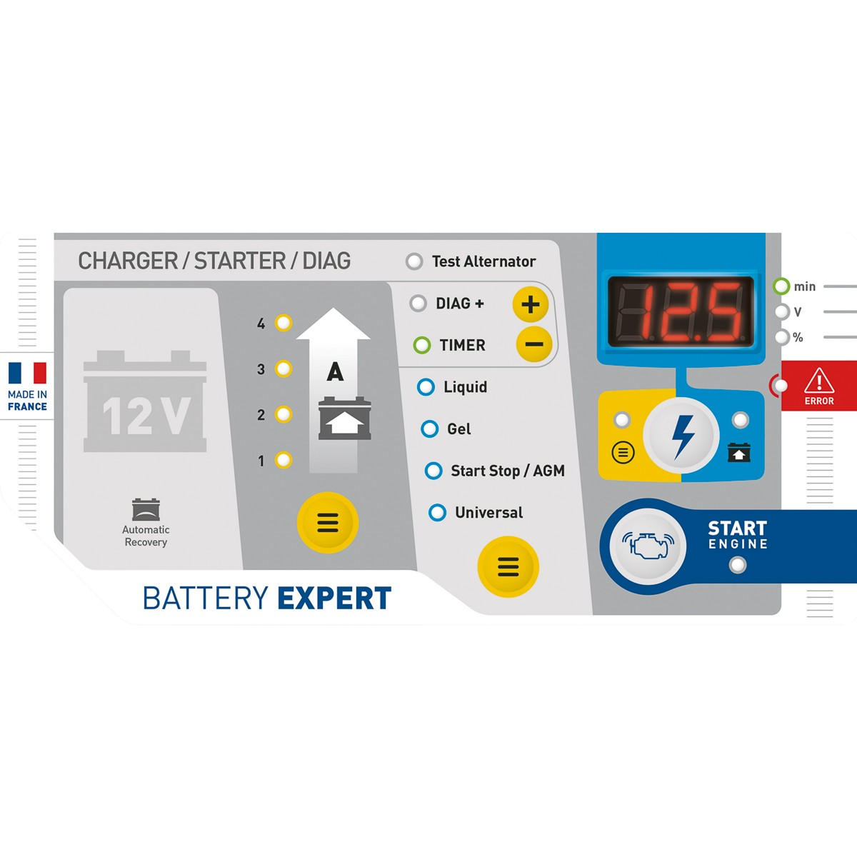 B-lager Gys Startium 330 E 026469 Sjálfvirk hleðslutæki, hraðræsingarkerfi, 12 V 24 V 5 A, bíll