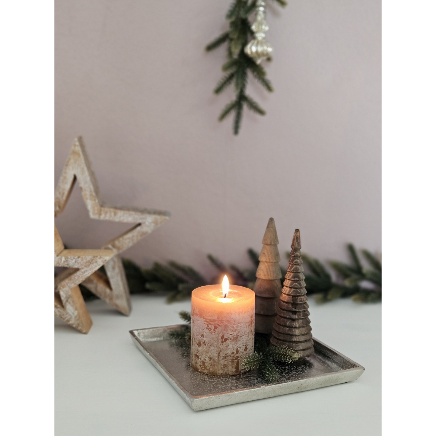 Tablett Dekoteller silber Metall massiv Tischdeko Schale Dekoschale 20x20 cm