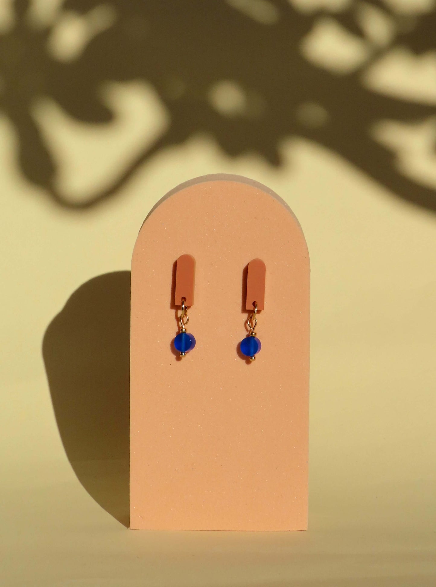 Terrecotta und Blau Paula Ohrringe