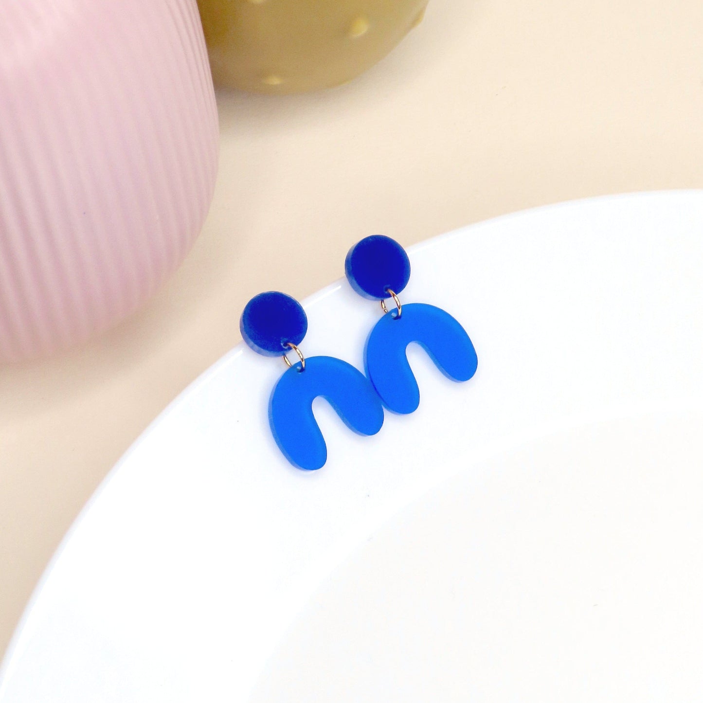 Tintenblau Arch Bogen Ohrringe