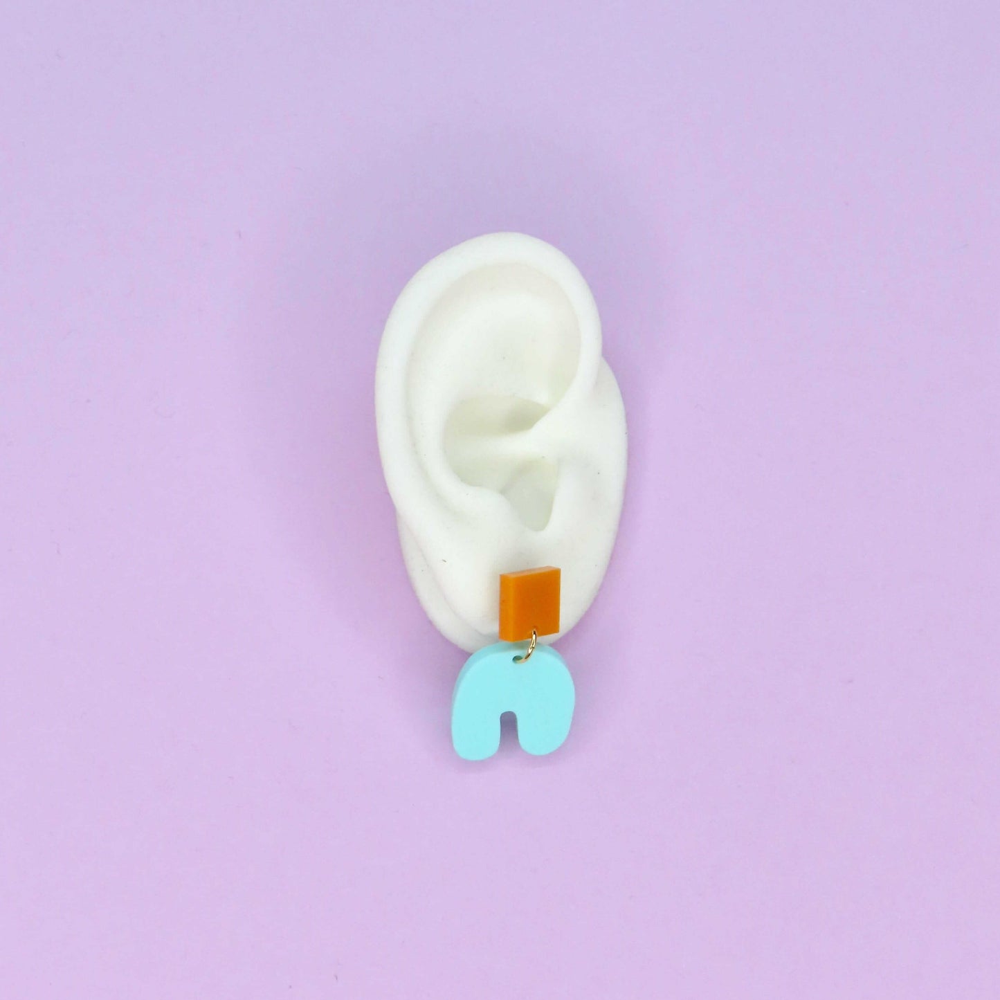 Türkis Squishy Square Arch Bogen Ohrringe