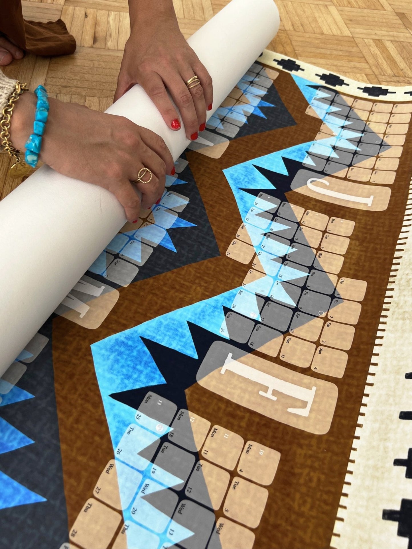 Limitierter Wandkalender // Kilim Classic goldbraun