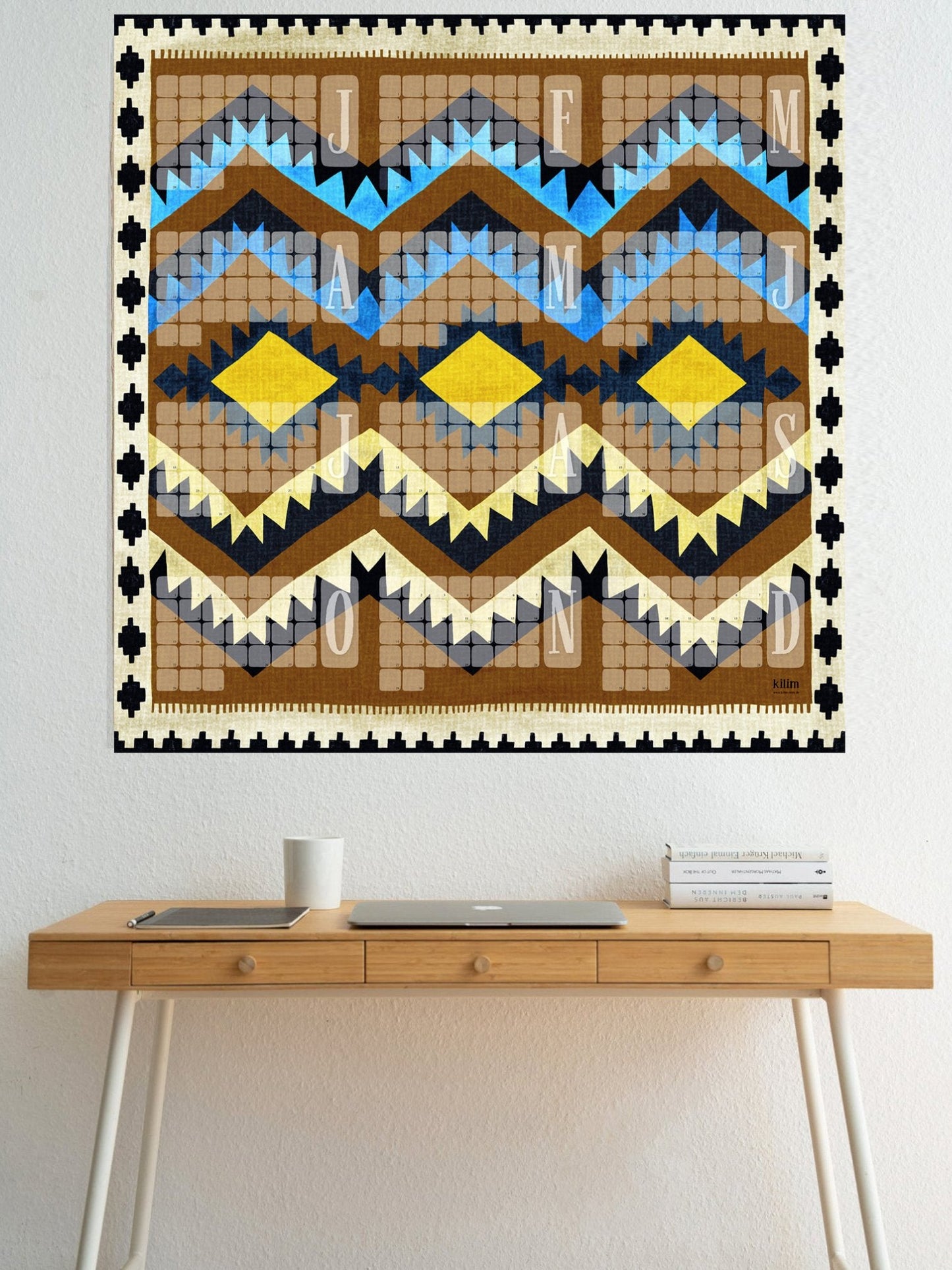 Limitierter Wandkalender // Kilim Classic goldbraun