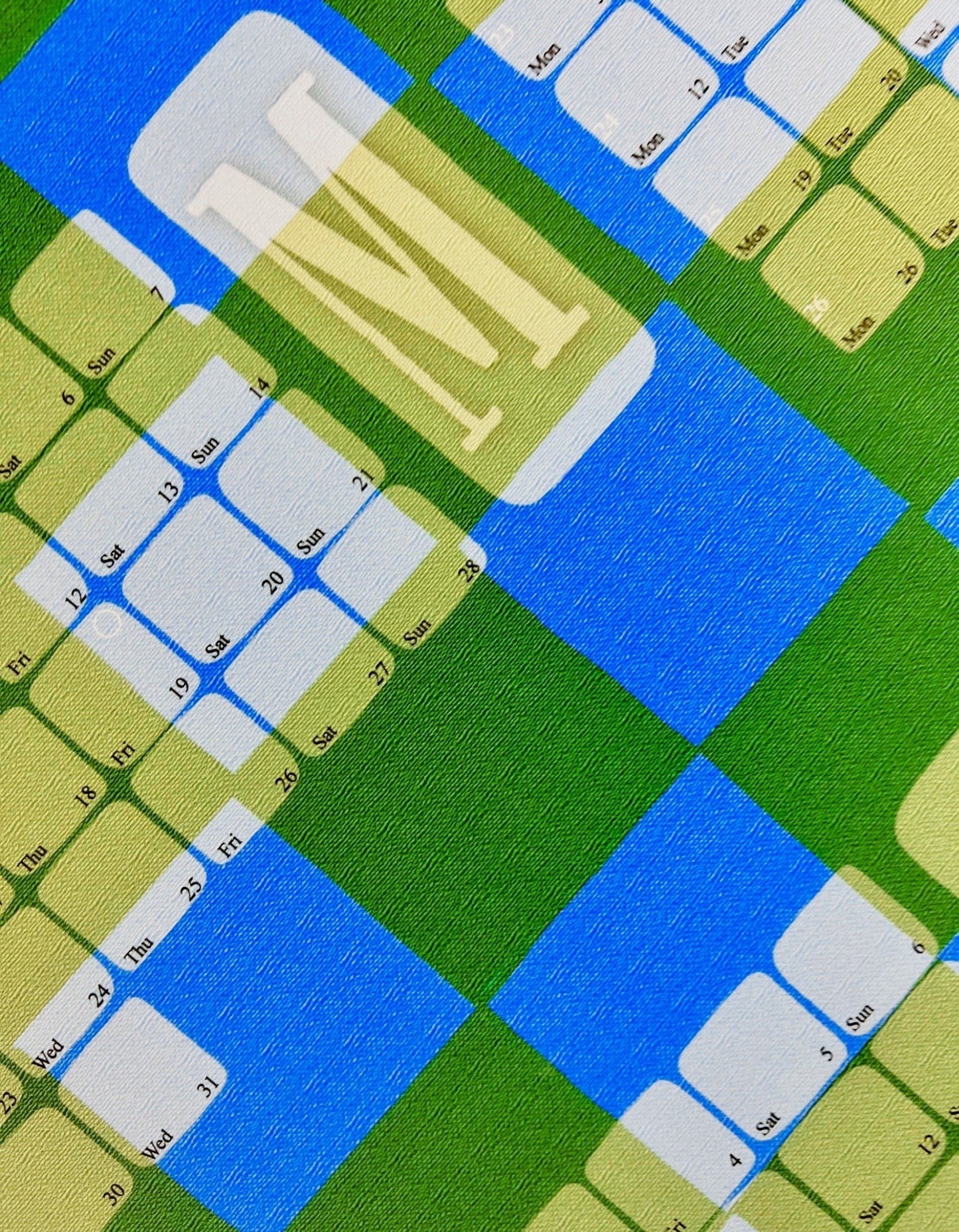 Veggdagatal // Kelim rúðótt grænt tyrkisblá