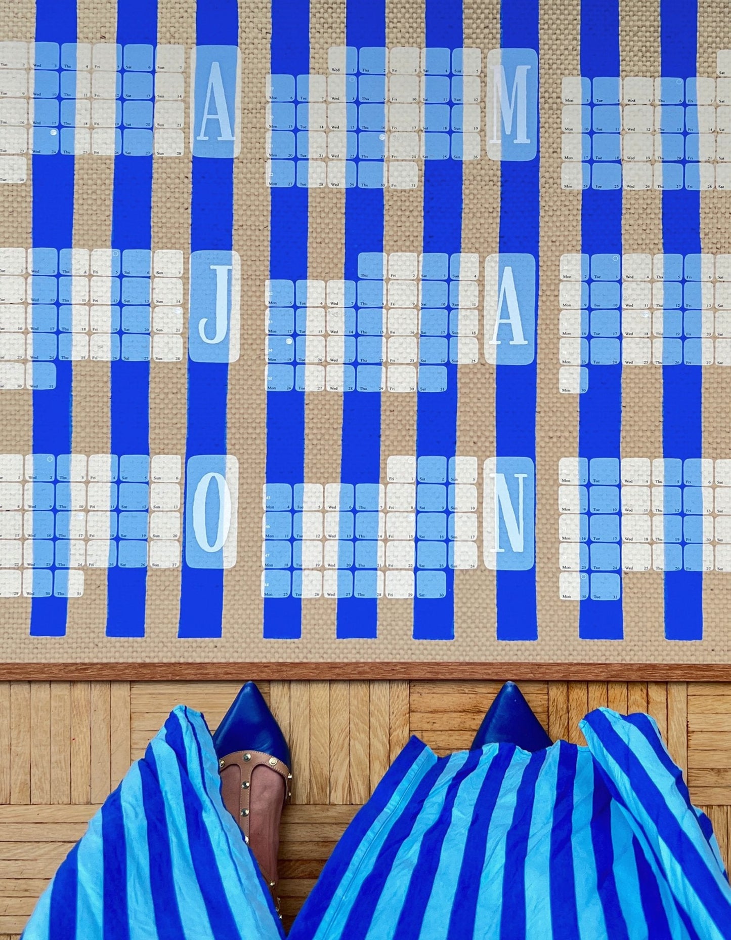 Veggdagatal // Kelim Stripe rjómablár