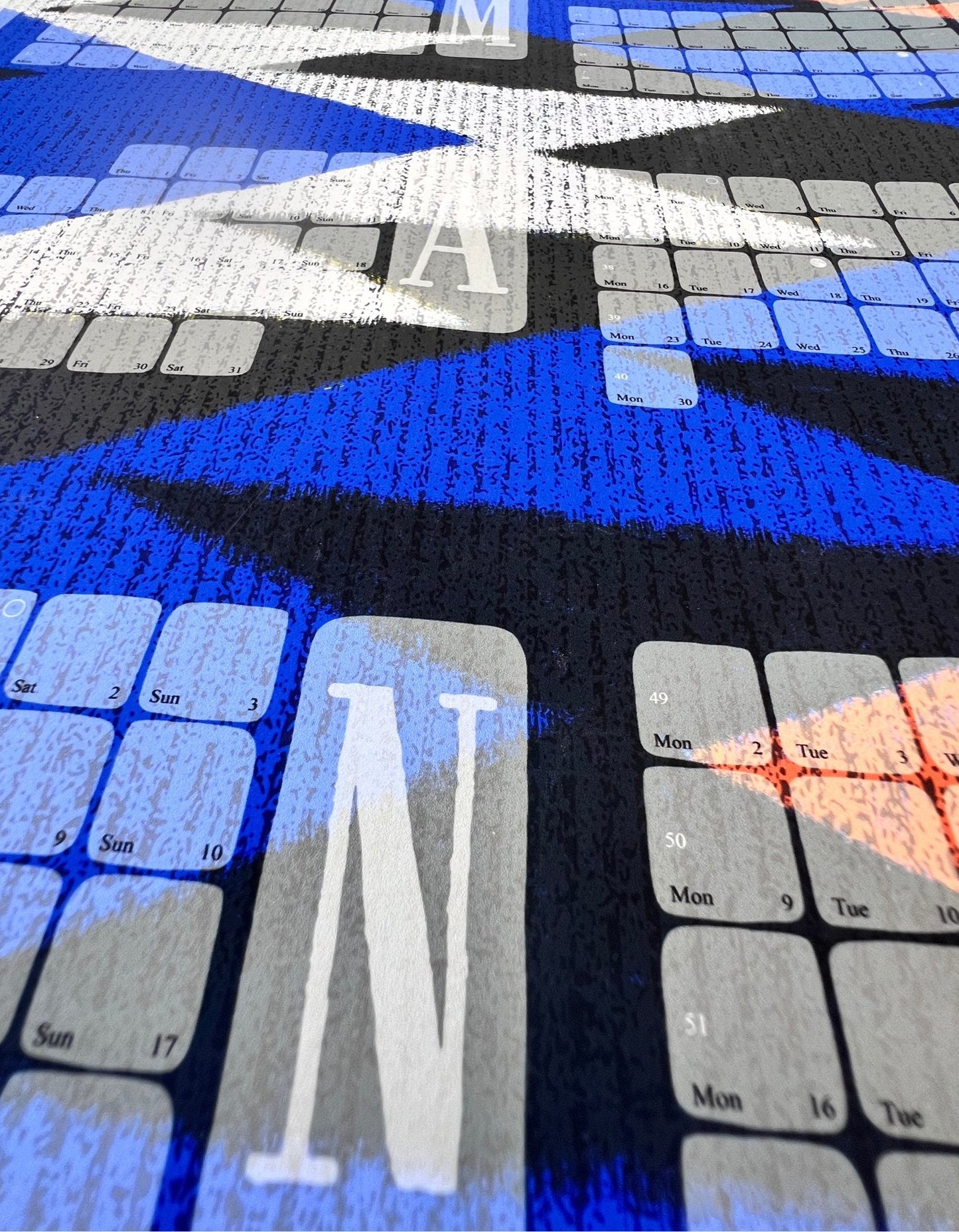 Wall calendar // Kilim Tiger blue