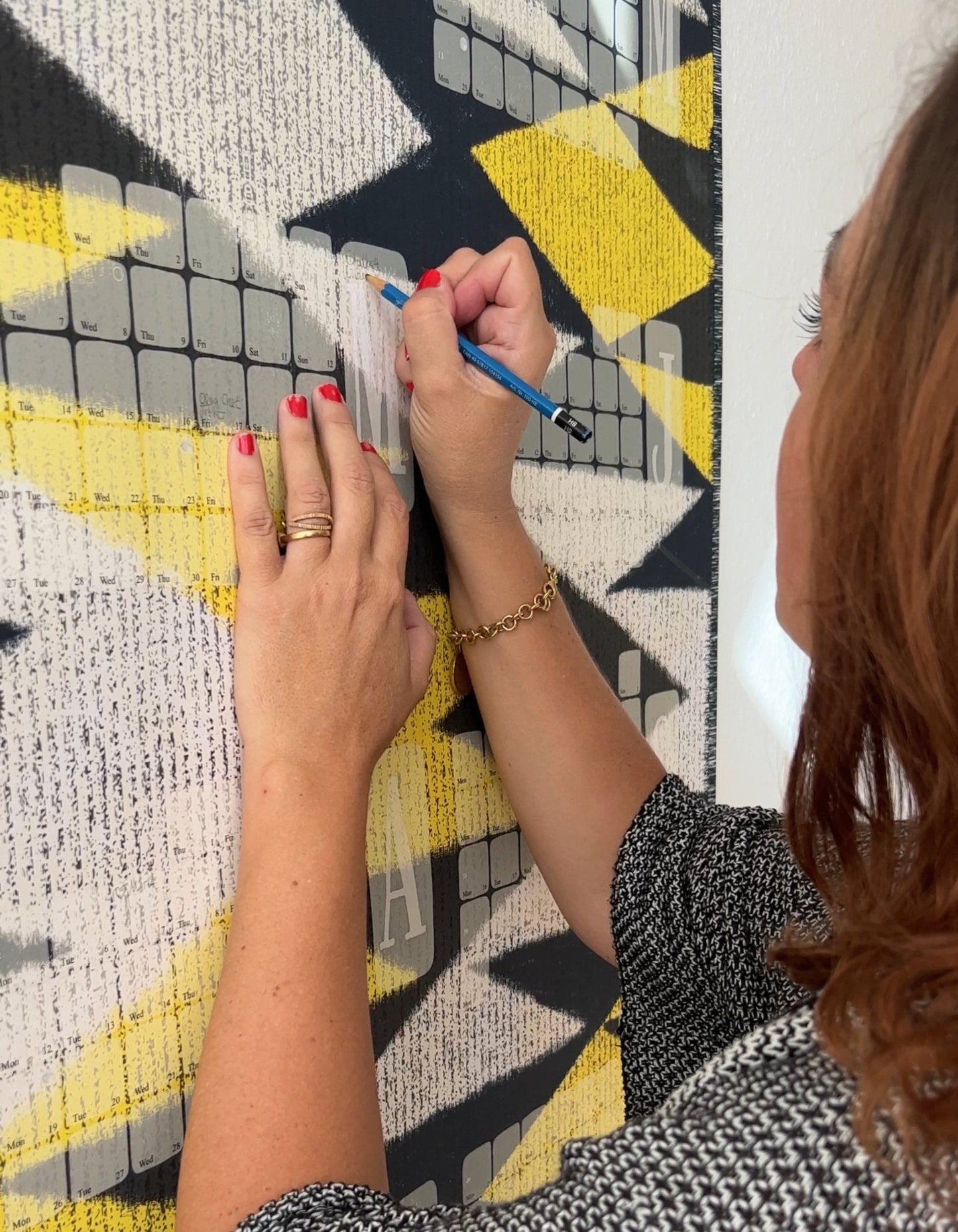 Wall calendar // Kilim Tiger yellow