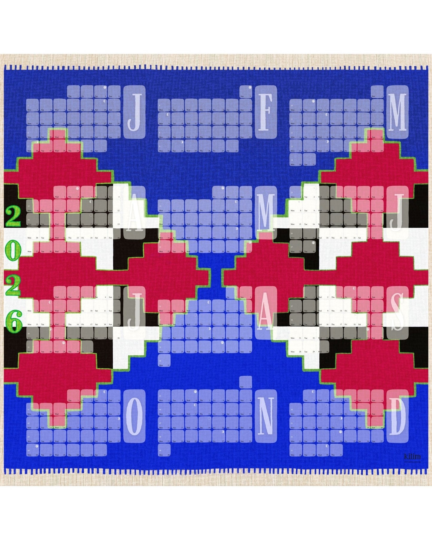 Veggdagatal // Mexíkó blátt bleikt