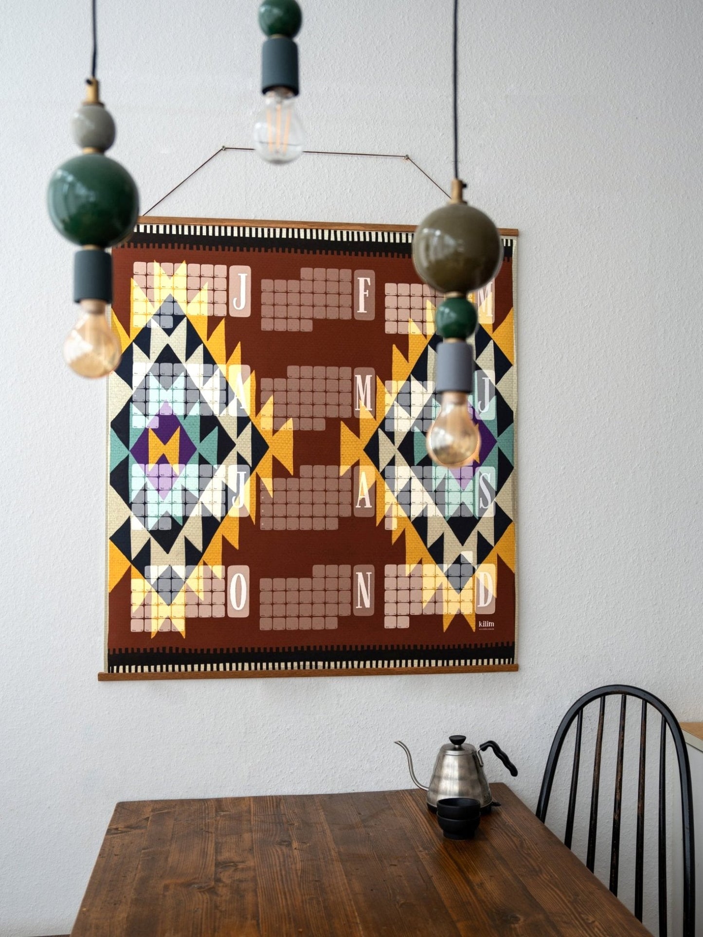 Wandkalender // Special Edition: Kilim Peacock braun