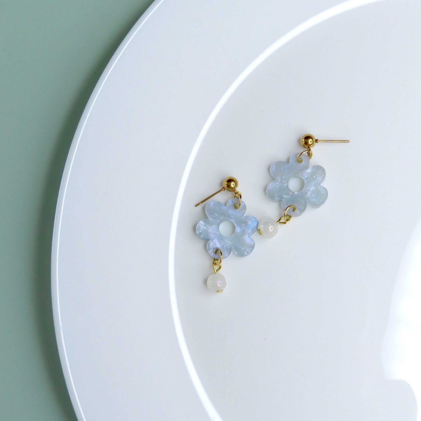 Winter Sky Flower Ohrstecker