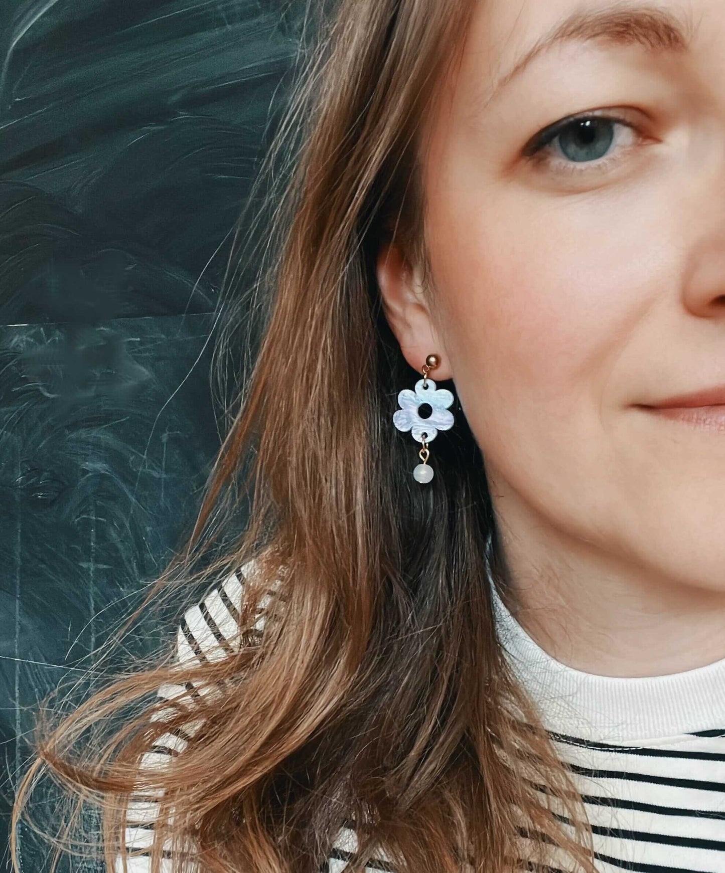 Winter Sky Flower Ohrstecker