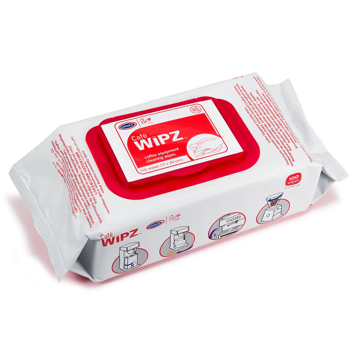 Urnex Wipz Wet Wipes for Cleaning Coffee Accessories – 100 pcs
