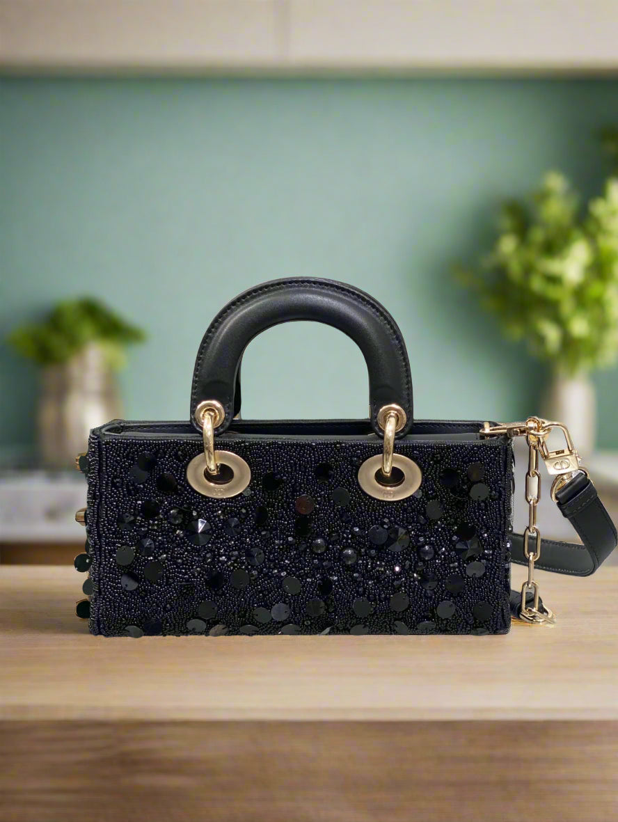 Women high fashion leather handbag classic christian dior look with modern design
