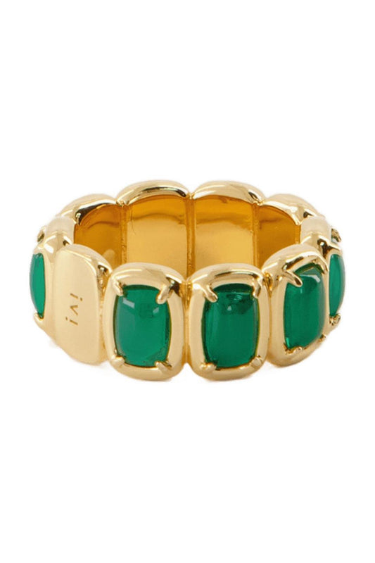 Toy Ring - Ivi - Green Onyx - Or