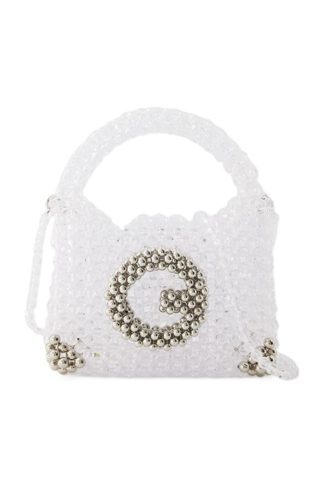 Perlenhandtasche - Germanier - Perlen - Schwarz/Weiß