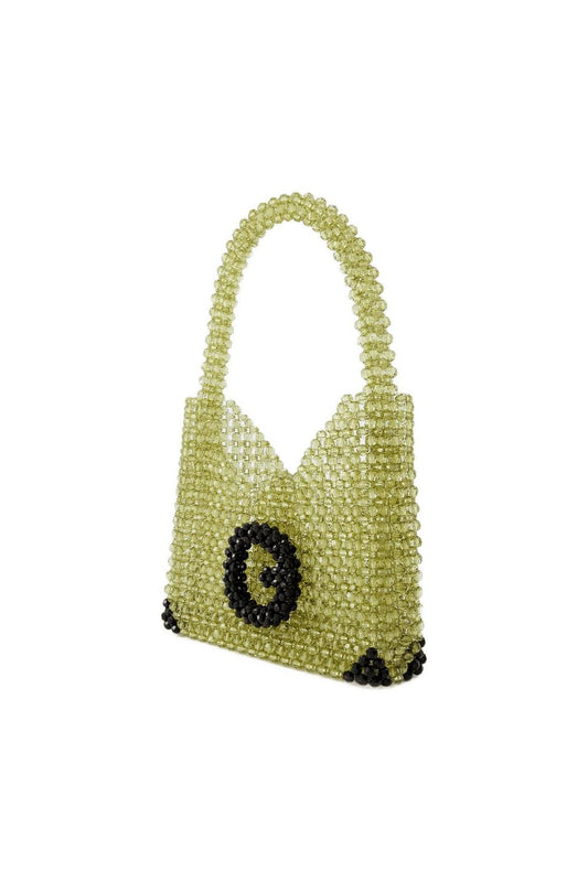 Hobo-Tasche mit Perlen - Germanier - Perlen - Grün/Schwarz