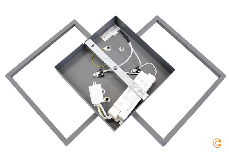 B-flokks Fabas Luce LED loftlampi Bard loftlampi 45x45 cm 2 ljósa LED antrasít 720 