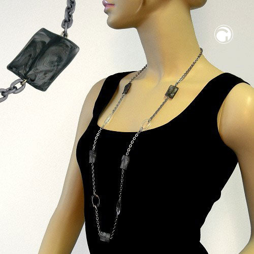 Chain 25x16mm square plastic silver-grey crystal anchor chain aluminum 100cm