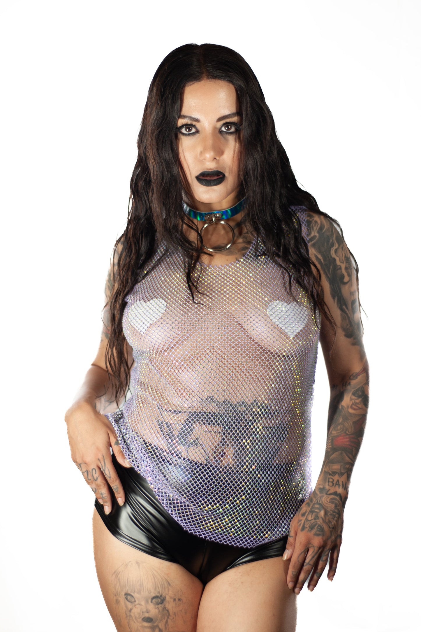 Shiny Hollow Out Shirt