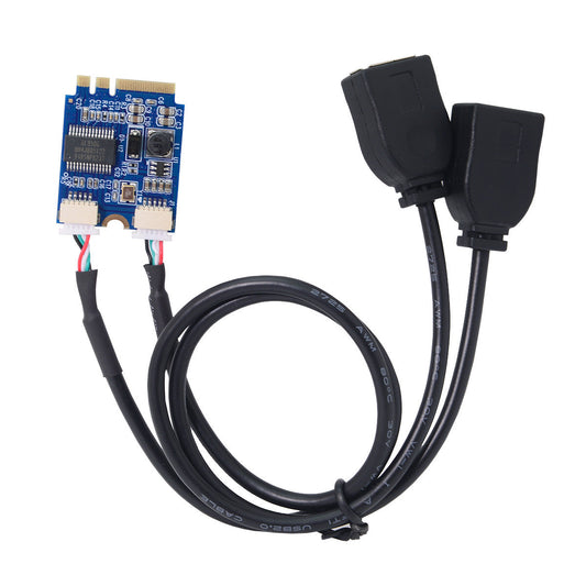 SYSTEM-S M.2 Key Y Kabel 30 cm A+E zu 2 x 2.0 Typ A Buchse in Schwarz