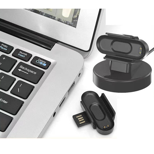 SYSTEM-S USB 2.0 snúra 100 cm hleðslustöð fyrir Xiaomi Mi Smart Band 7 snjallúr í svörtu