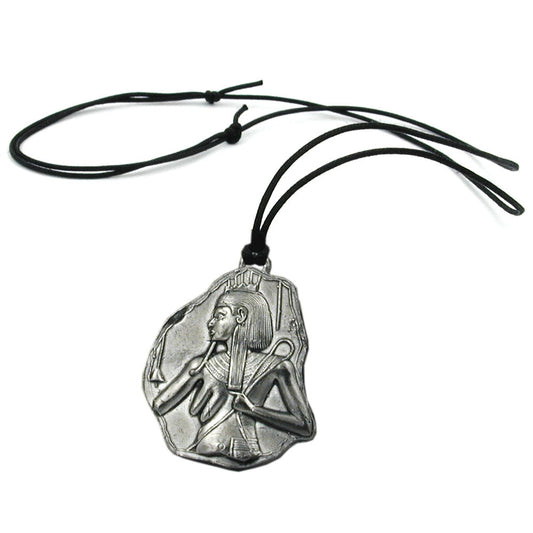Keðja 45x42mm plata egypsk lágmynd af tini hengiskraut 100cm