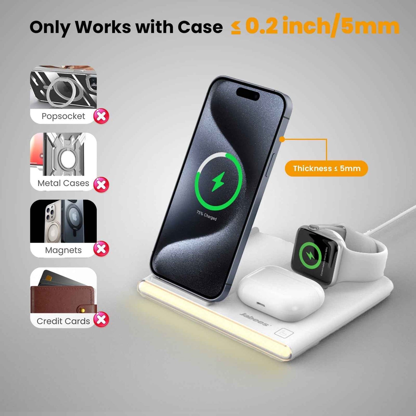 PowerNest™  4-In-1 Foldable Wireless Charging Station With LED Night Light